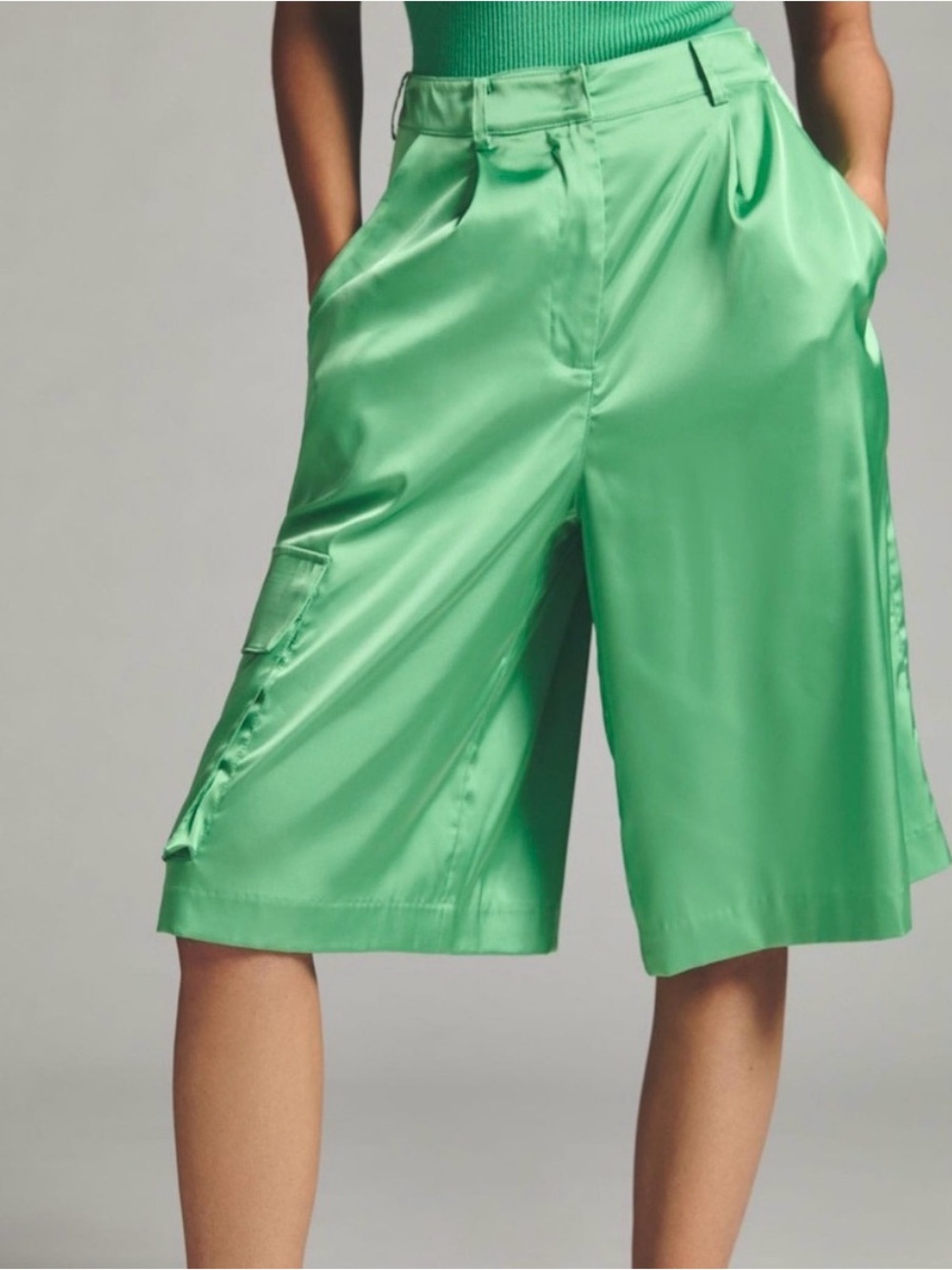 NWT Anthropologie Hutch Pleated Utility Shorts - Green